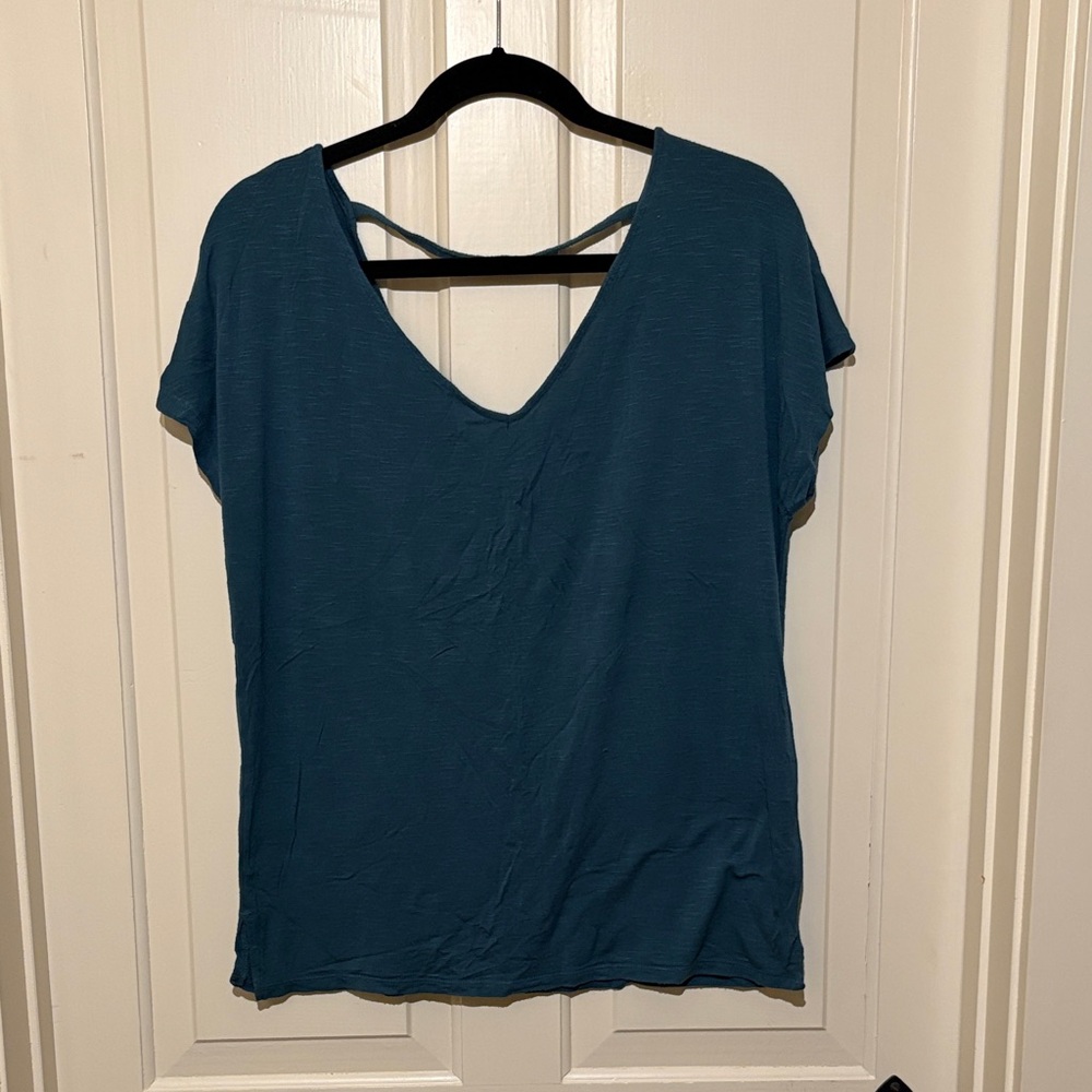 Old Navy Teal Short Sleeve V-Neck Top